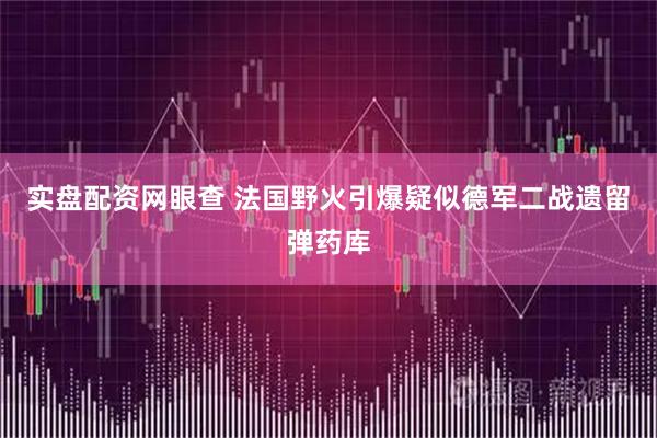 实盘配资网眼查 法国野火引爆疑似德军二战遗留弹药库